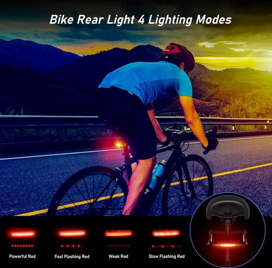 Kit Éclairage Vélo - DRFEIFY - 84530 - Lampe Rechargeable USB - Avant et Arrière - Mixte Noir