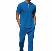 Zomer Set Blauw Heren - Shirt en lange Broek - Outfit - Vakantie
