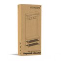 O'DADDY staande kapstok met schoenenrek in bruine kartonnen verpakking.
