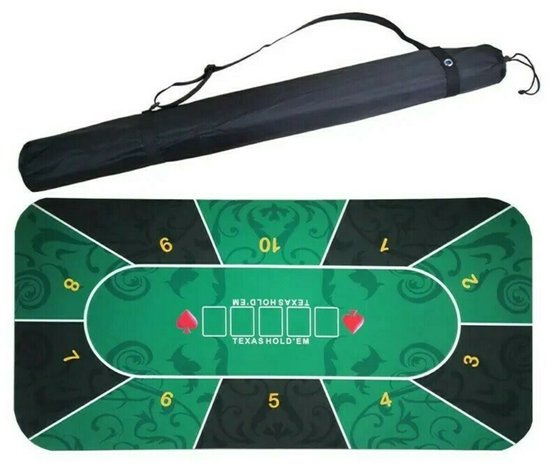 Pegasi Pokermat Royal 120CM Groen - Texas Hold'em Poker Mat - Mat voor Pokeren op Tafel - Incl. draagtas