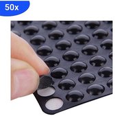 FSW-Products – 50x Zelfklevende Siliconen Stootdoppen – Deurbuffer & Stootdopjes – Zwarte Beschermdopjes voor Meubels, Deuren, Lades & Glazen Tafels – Ø9mm x 2.5mm