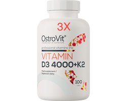 OstroVit - Vitamin D3 4000 IU + K2 - (300 Tabletten) - Vitamine D3 4000 IU + Vitamine K2 - Grote maar slimme voorraad - Laboratoriumgeteste kwaliteit!