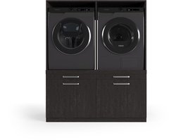 Wasophoogte® Wasmachine Kast Oslo - Wasmachine verhoger - Wasmachine ombouw - 700(D)*1330(B)*1580(H) mm - Zwart