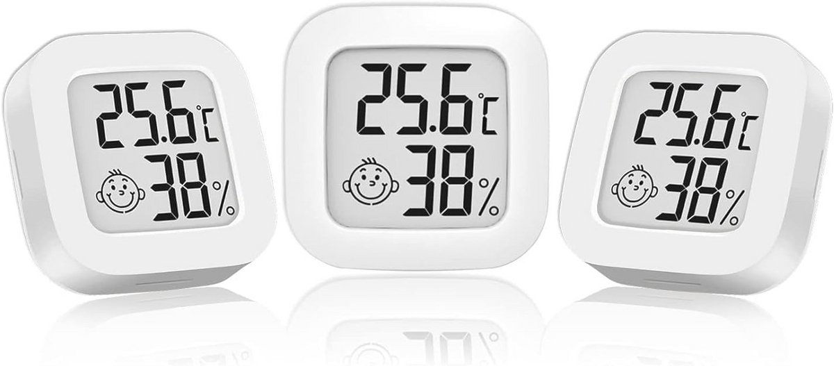 Digitale Hygrometer en Binnenthermometer - 3 Stuks voor Thuis, Slaapkamer en Magazijn
