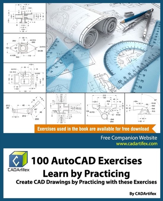 100 AutoCAD Exercises - Learn by Practicing - cover