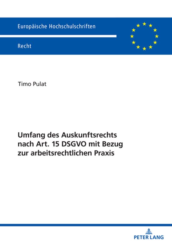 Europaeische Hochschulschriften Recht- Umfang des Auskunftsr ... - cover