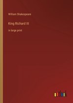 Boek 'King Richard III' in grote letters, door William Shakespeare. Achtergrond met rode gradiënt en 'outlook' logo.