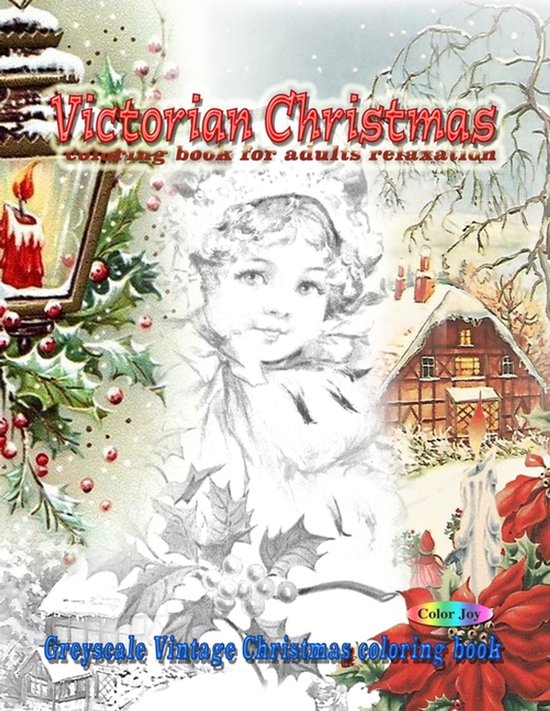 Victorian Christmas coloring book for adults relaxation - cover