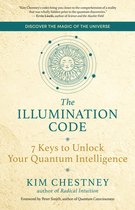 Boek met de titel 'The Illumination Code' door Kim Chestney, met een zon/gezicht symbool.