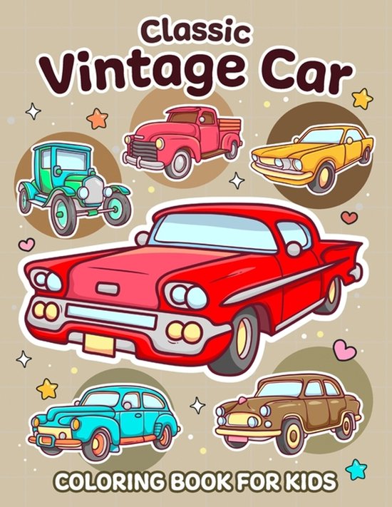 Classic Vintage Car Coloring Book for Kids - cover