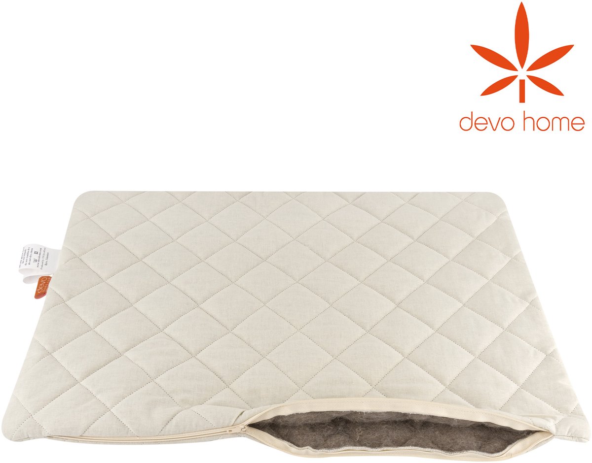 DevoHome Hennep Kussensloop 40x60 cm - Kussenhoes - Hemp Pillowcase - Anti allergeen - Huidverzorging - Katoen en Hennep