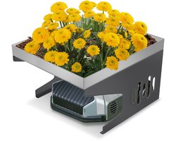 Robotmaaiergarage, 70 × 60 × 42,5 cm Metalen overkapping/carport voor robotgr...