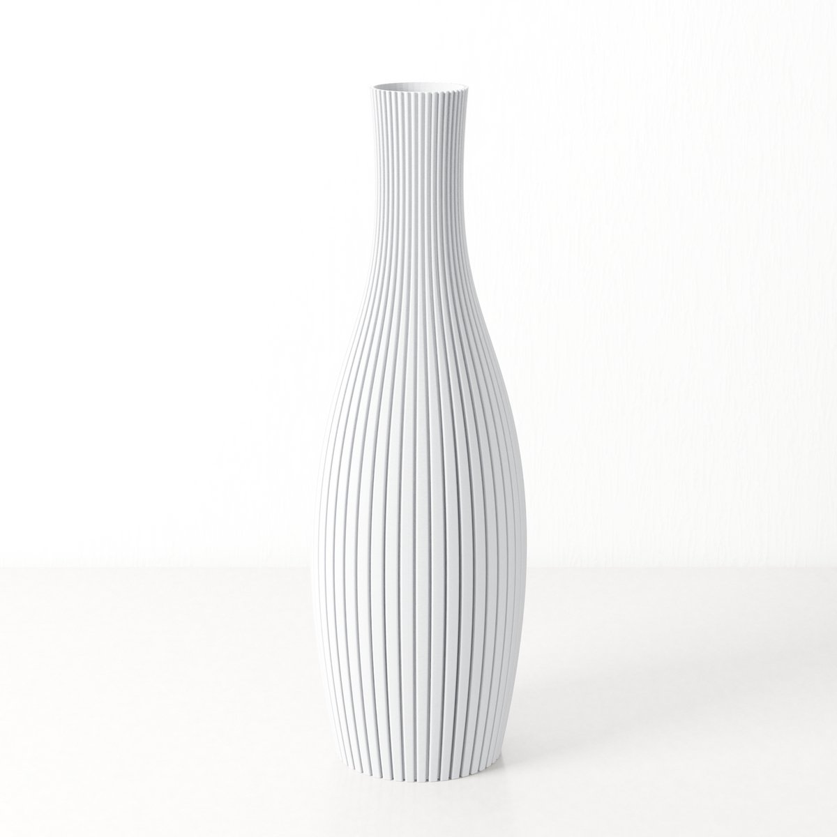 Fleuriek Smalle Hoge Vaas - Wit - H40 cm - Dunne Japandi Vaas - Minimalistische designvaas - Decoratieve vaas vensterbank of tafelvaas