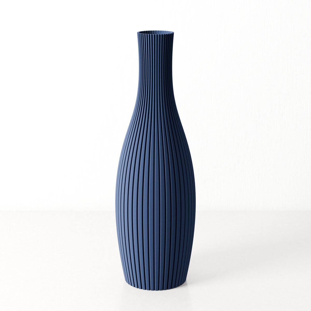 Fleuriek - Smalle Hoge Vaas - Blauw - H50 cm - Dunne Japandi Vaas - Minimalistische designvaas - Decoratieve vaas vensterbank of tafelvaas