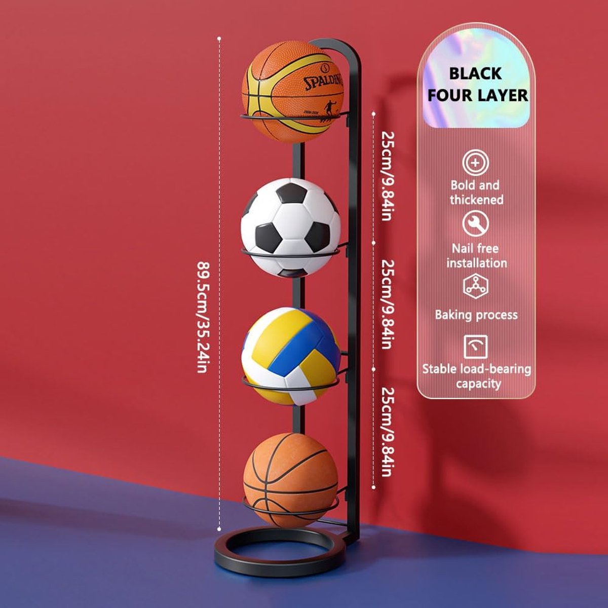Ball Opslag Standaard | Meerlaags 5x23.5 Cm Voor Basketbal