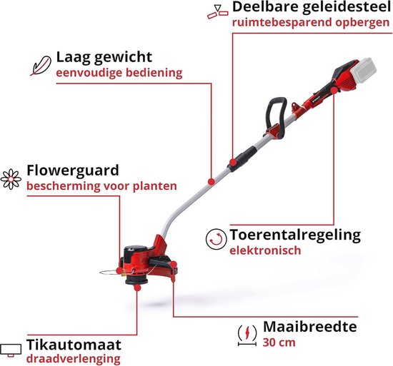 Accu Grastrimmer 36V met Elektronische Toerentalregeling en Softgrip voor Eenvoudig Gebruik — afbeelding 3