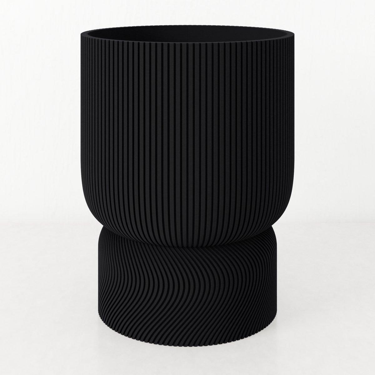 Fleuriek - hoge plantenpot van bio plastic - Japandi Living - Moderne Japandi Decoratie - Ø12 cm Zwart