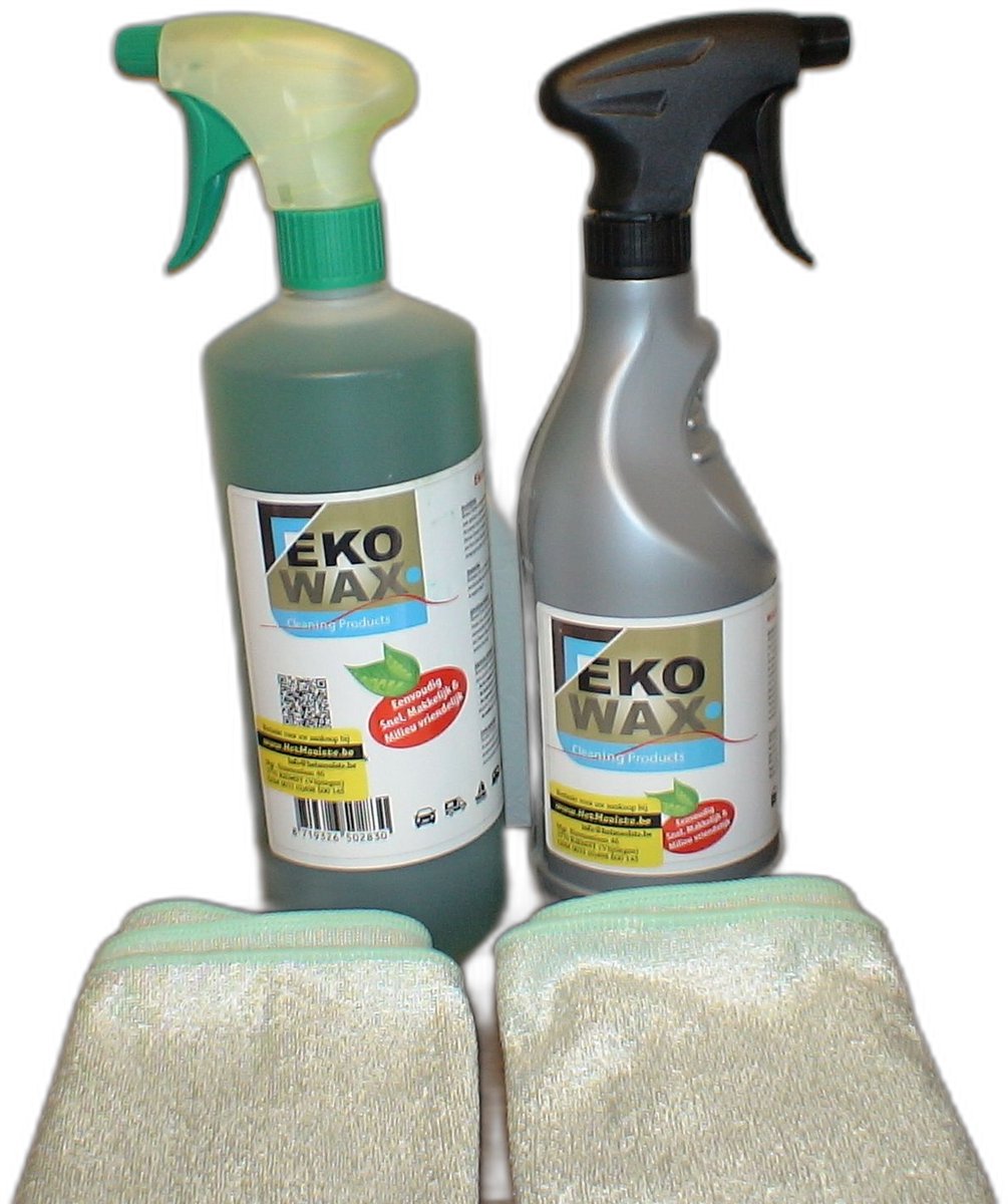 ekowax- HOOGGLANSSPRAY - auto-camper-caravan-zwarte strepen verwijderen- Promotie SET - geschikt voor donkere en lichte kleuren - gemakkelijk op te poetsen