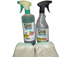 ekowax- HOOGGLANSSPRAY - auto-camper-caravan-zwarte strepen verwijderen- Promotie SET - geschikt voor donkere en lichte kleuren - gemakkelijk op te poetsen