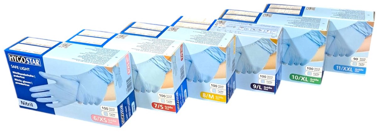 Goedkoopste Hygostar Nitril wegwerp handschoenen blauw poedervrij maat M - 100 stuks