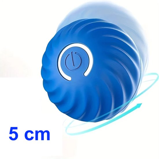 Elektrisch Kattenbalspeelgoed - Interactief Kattenspeeltje - Automatisch Rollend Slim Kattenspeelgoed Voor Katten - Oplaadbaar - Speelgoed Voor Huisdieren - Snel Rollen Op Tapijt - Voor Interactief Spelen Binnenshuis - Blauw - 1 Stuk - zonder 'staart