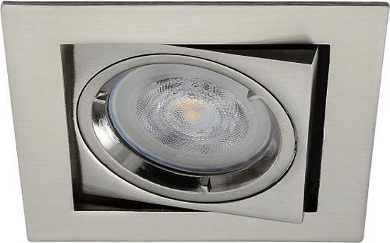 Warmglow inbouwspot Rutger -Vierkant RVS Look -Philips Warm Glow -Dimbaar -3.7W -Philips LED