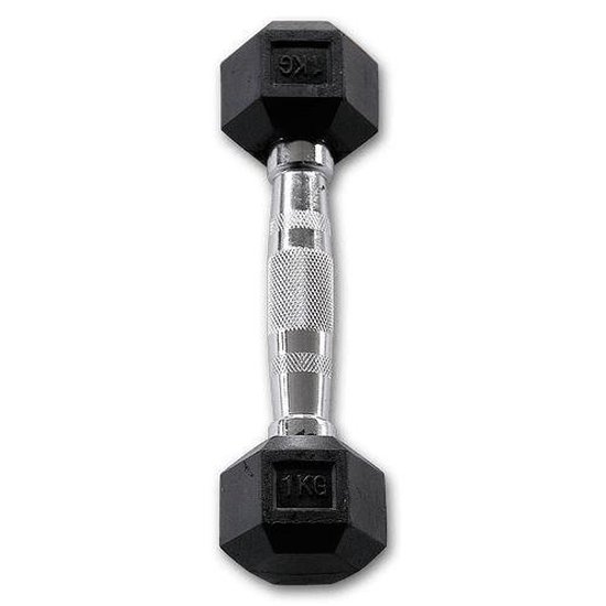 Dumbbell en caoutchouc à six pans creux Body-Solid - la paire - Paire de 35 kg - Caoutchouc