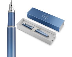 Parker IM Writing Rituals vulpen | Rustgevend blauw Afwerking met kleurverloop en verchroomde details | fijne penpunt | blauwe inkt | geschenkverpakking