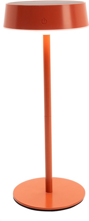 Lampe de table EGLO Simeri - Rechargeable (jusqu'à 22 heures d'éclairage) - Solar - 31 cm - Rouge pierre/ Oranje chaud - Sans fil - Intensité variable - Intérieur et extérieur