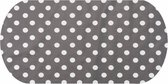 Tafelzeil Ovaal - 140 x 250 cm - Stippen - Grijs/Wit