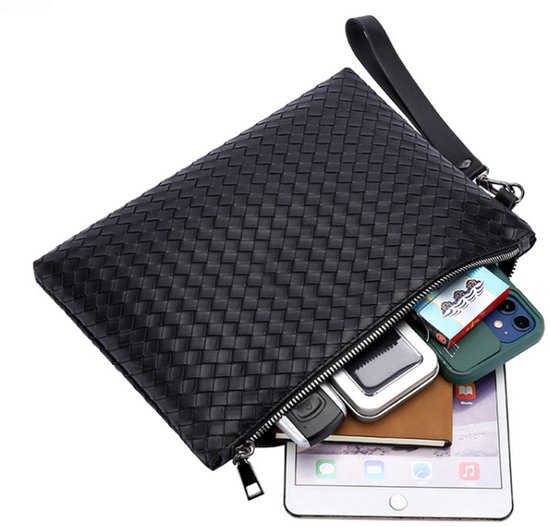Sans citron - Pochette Business pour homme - Cuir synthétique - Classic - Compacte - Travail - Voyages - Soirée - 27 x 19 x 2 cm - Grande
