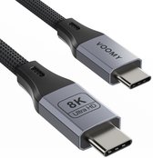 Bol.com Voomy 240W Premium USB C Kabel - 20 Gbps - 8K Ultra HD - USB C naar USB C - 1.8 Meter - Oplaadkabel Datakabel & Snellade... aanbieding