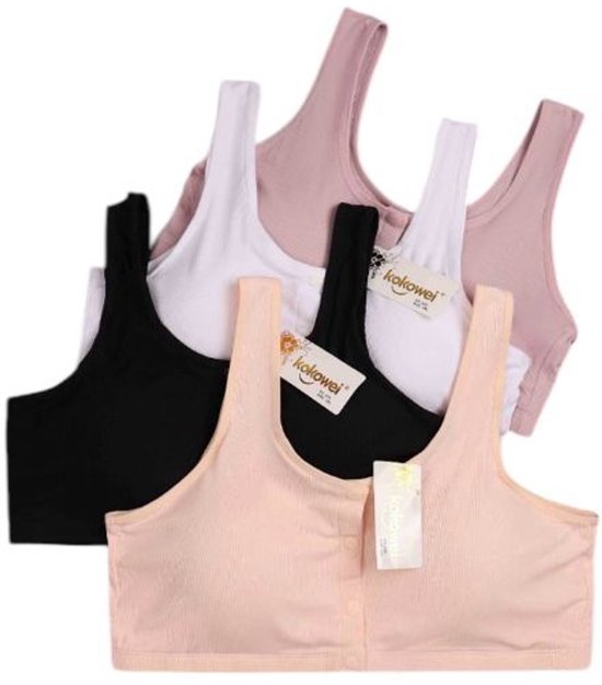 Comfort bra 628 - Katoenen Beha met voorsluiting 6XL (52) perzik roze