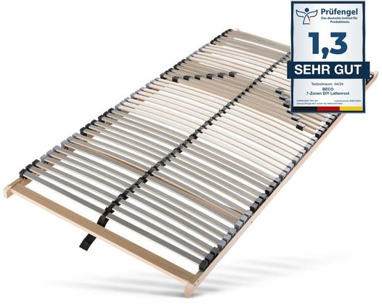 lattenbodem 80x200 cm - 42 latten - bedbodem 80 x 200 - 7 zones - tot 150kg - eenpersoonsbed