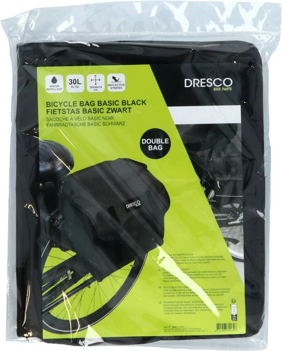 Dresco Dubbele Fietstas Basic Zwart 30 Liter van Dresco — afbeelding 4