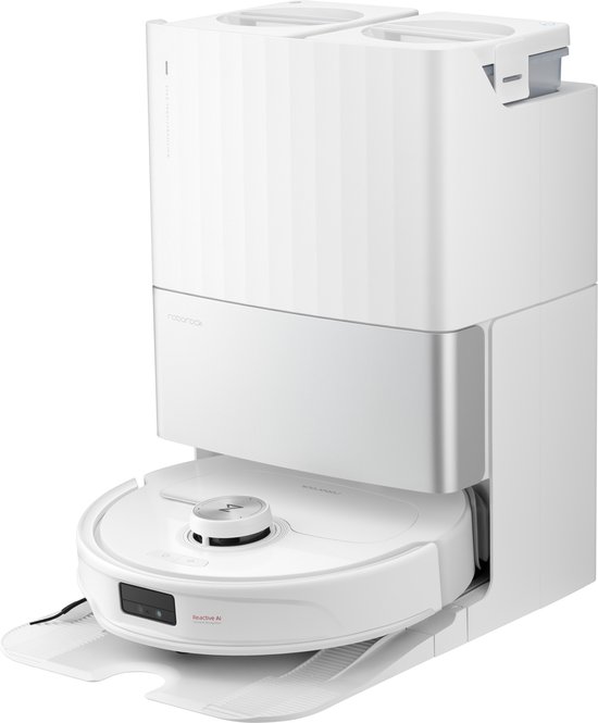 Foto: Roborock q revo master robotstofzuiger flexiarm ontwerp zelfstoffend stofzuigen en dweilen 10000 pa hete lucht drogen duoroller borstel hyperforce reactive al wit