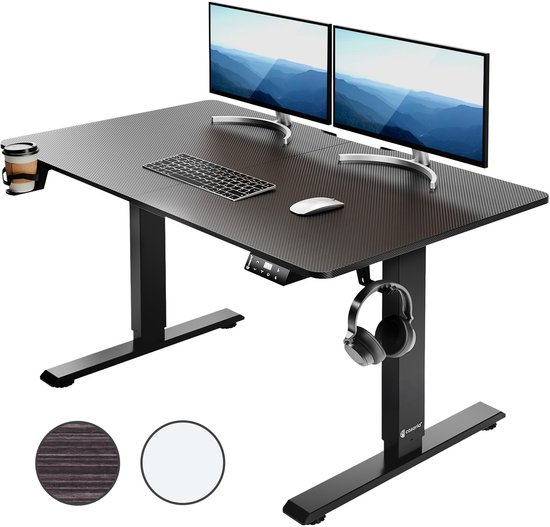 Casaria Zit Sta Bureau – Hoogte Verstelbaar Elektrisch – 140x60cm Zwart