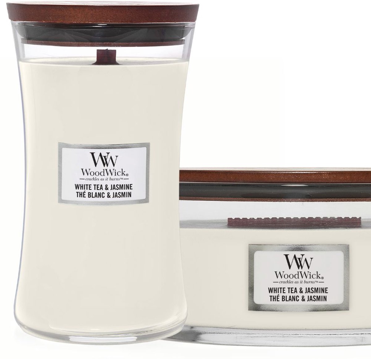 WoodWick Duo Ellipse en Large Candle White Tea & Jasmine