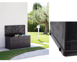 Fameilleur Kussenbox - Opberg Houten Bak voor Tuinkussens - Tuinkussens Opbergen - Opbergbox voor Buiten - Weerbestendige Opbergbak voor Tuinaccessoires - Grote Tuinopslagbox - Tuinkussen Opbergoplossing - Houten Opbergbak voor Buitenruimte - Duurzam