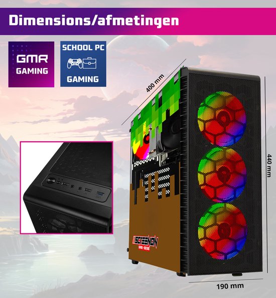 Minecraft Branded Computer ScreenON - Minecraft Gaming PC Black - Ryzen 3 - RX 550 - 16GB RAM ...