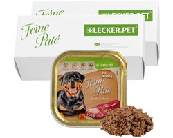 22 x 150 g Lecker.Pet® Gino's Feine Paté Rijk aan Rundvlees Nat hondenvoer Volledig hondenvoer
