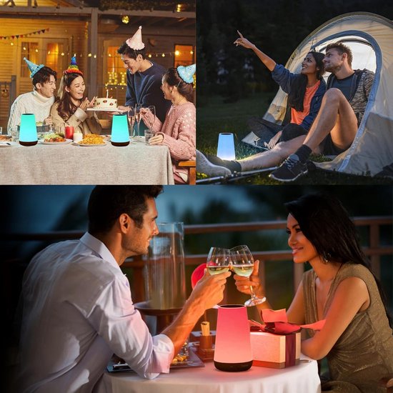 USB Oplaadbaar LED Tafellampje met Touch & Afstandsbediening - Nachtlampje - Wit Warm Licht en 13 RGB Kleuren - Tijdfunctie - Touch Control - Wake-up Light - Sfeerlamp - LED Verlichting - Leeslamp - Bedlamp - voor Baby, Kinderen & Volwassenen van Merkloos — afbeelding 4