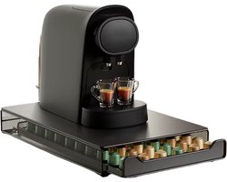 Nespresso Capsulehouder met Uitschuifbare Lade - 60 Capsules - Metaal - 41x26x6cm - Zwart Nespresso Capsulehouder met Uitschuifbare Lade - 60 Capsules - Metaal - 41x26x6cm - Zwart
