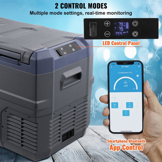 Autokoelkast – 12 Volt draagbare vriezer – 32 L dual-zone, instelbaar van -4℉ tot 68℉ – 12/24 V DC & 100-240 V AC compressor koelbox voor outdoor, kamperen en campers — afbeelding 5