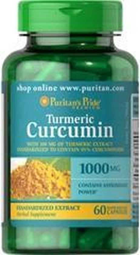 Puritan's Pride Turmeric Curcumin 1000 mg - Kurkuma en Zwarte Peper - 60  capsules | bol