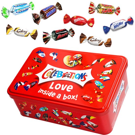 Mars Celebrations Collection Box "Love inside a box!" - chocoladecadeau - exclusieve tin blikken geschenkdoos - 400g