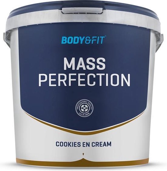 Body & Fit Mass Perfection - Weight Gainer / Mass Gainer - Cookies & Cream - 4400 gram (73 Shakes) - Body & Fit