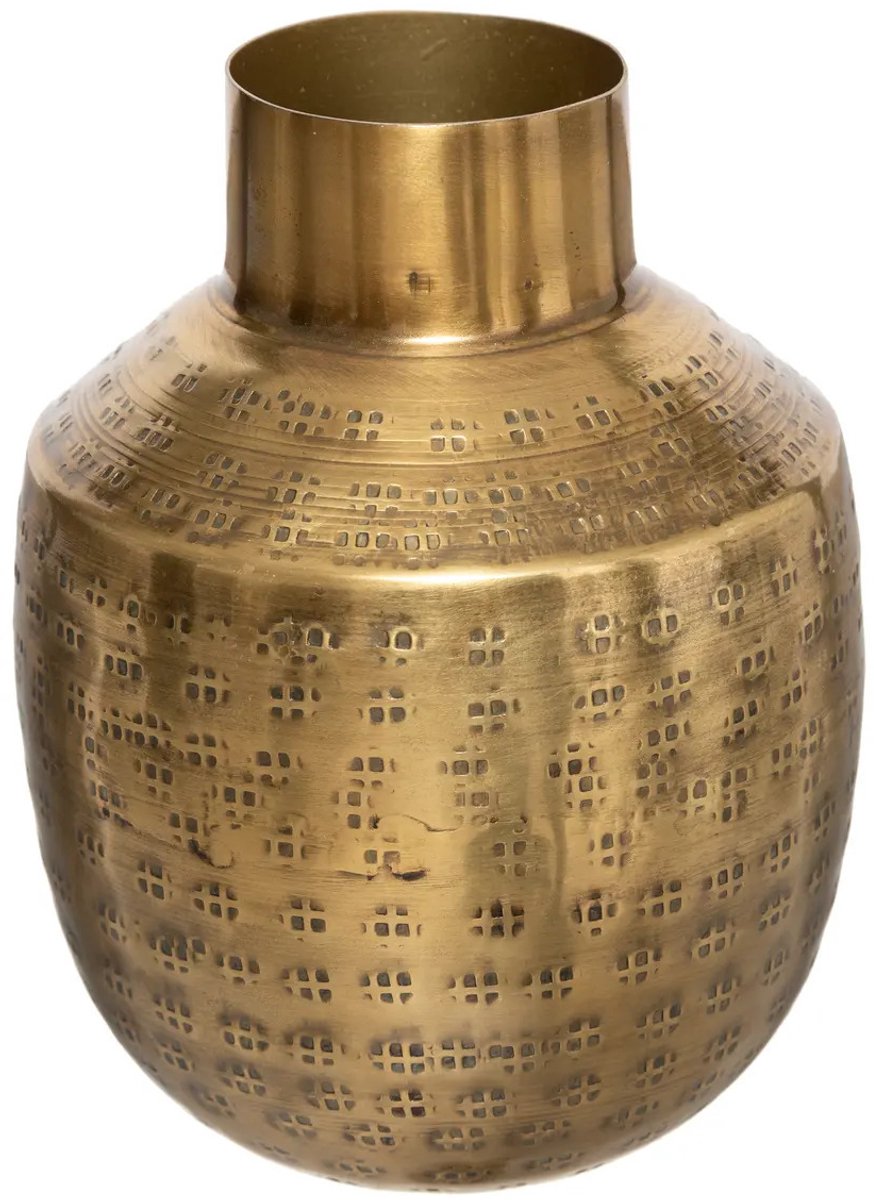 Atmosphera Bloemenvaas Emperor Bol - goud - metaal - D10 x H15 cm - Stelen en boeketten Goudkleurig