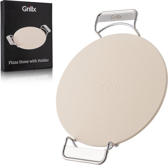 Pierre à pizza GrillX avec support - 30,5 cm de diamètre - Four et BBQ - Pierre à Pizza - Kamado