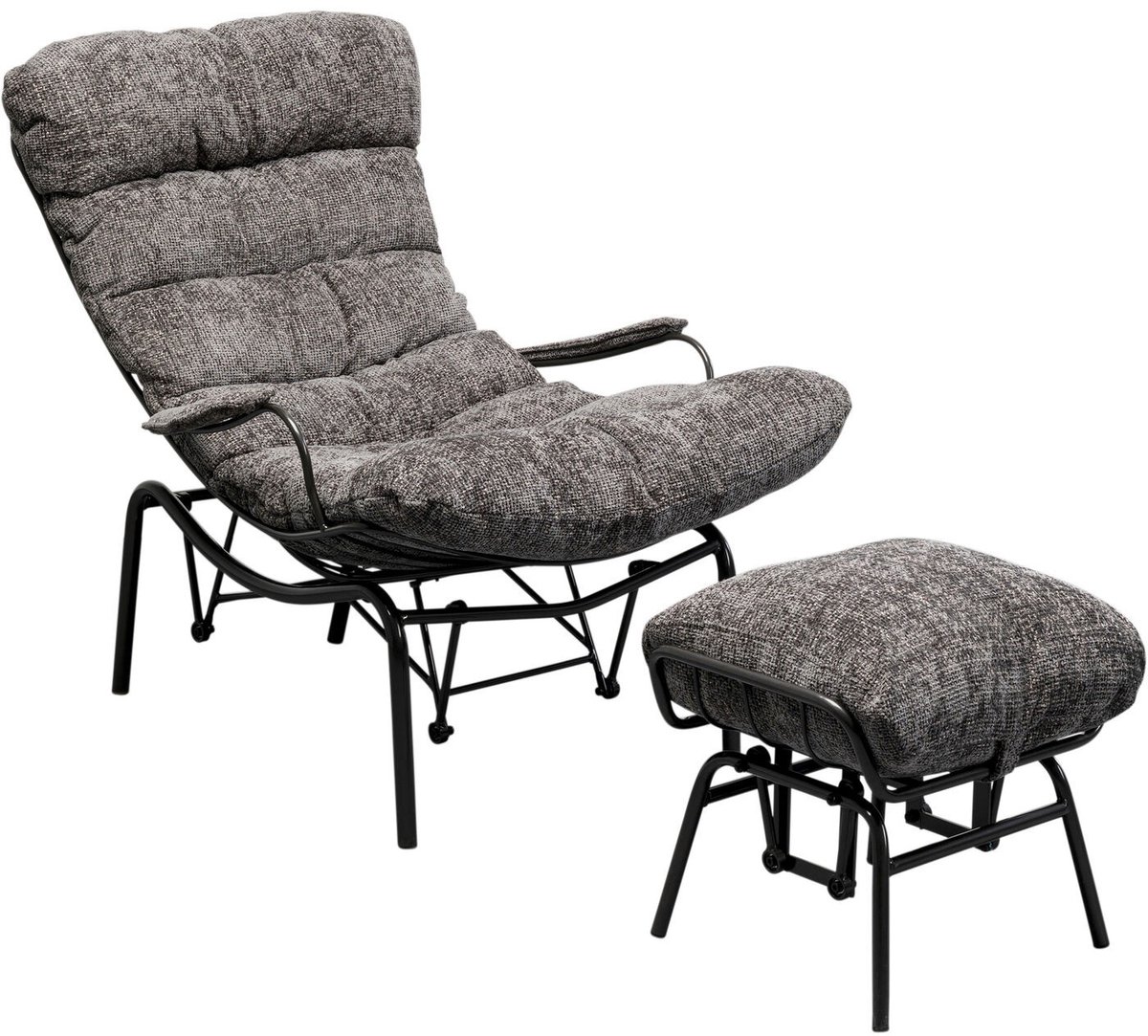 Fauteuil en Voetensteun Vienna Swing grijs Kare Design